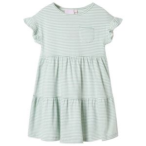Vestido para crian&ccedil;a de mangas com folhos menta 140