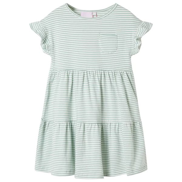 Vestido para criança de mangas com folhos menta 140