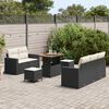 vidaXL Conjunto de Sof&aacute; de Jardim 8 pcs Preto vime PE
