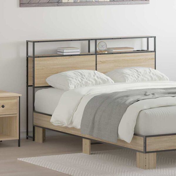 vidaXL Cabeceira de armazenamento com cabeceira Carvalho sonoma 135 cm