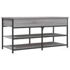 vidaXL Banco sapateira 100x42,5x50cm derivados madeira cinzento sonoma