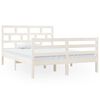 vidaXL Estrutura de cama casal 135x190 cm madeira maci&ccedil;a branco