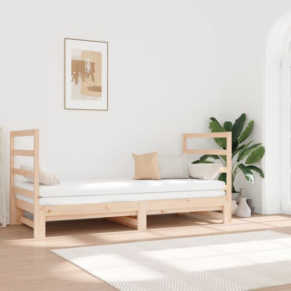 vidaXL Estrutura sof&aacute;-cama de puxar 2x(90x190) cm pinho maci&ccedil;o
