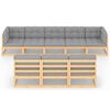 vidaXL 8 pcs conjunto lounge de jardim c/ almofad&otilde;es pinho maci&ccedil;o