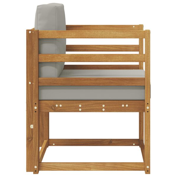 vidaXL Sof&aacute; exterior Madeira de Ac&aacute;cia maci&ccedil;a e Poli&eacute;ster