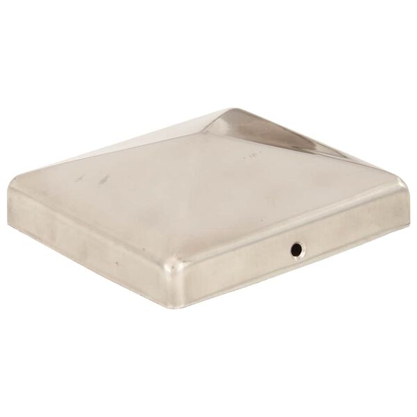 vidaXL Tampas piramidais postes veda&ccedil;&atilde;o 6pcs a&ccedil;o inoxid&aacute;vel 101x101mm
