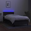 vidaXL Cama box spring c/ colch&atilde;o e LED 80x200 cm tecido preto