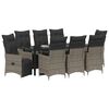 vidaXL Conjunto de Jantar para Jardim 9 pcs Cinzeto Rattan Sint&eacute;tico