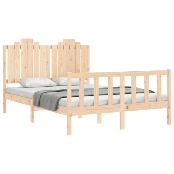 vidaXL Cama sem colchão 140x190 cm madeira de pinho maciça