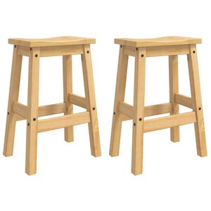 vidaXL Banco de bar 2 unid. Cera de Mel 44 x 30 x 63 cm Pinho Maci&ccedil;o