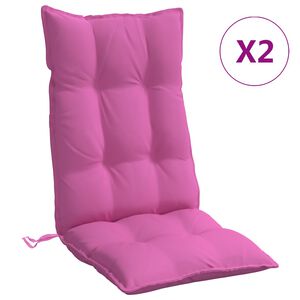 vidaXL Almofad&otilde;es p/ cadeira encosto alto 2 pcs tecido oxford rosa