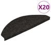 vidaXL Tapetes de escada adesivos 20 pcs 56x17x3 cm preto