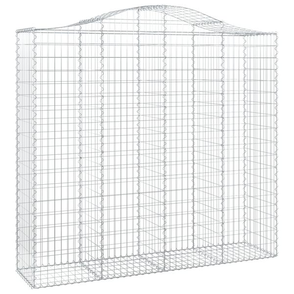 vidaXL Cesto gabi&atilde;o arqueado 200x50x180/200 cm ferro galvanizado