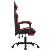 vidaXL Cadeira gaming girat&oacute;ria c/ apoio couro artific. preto/vermelho
