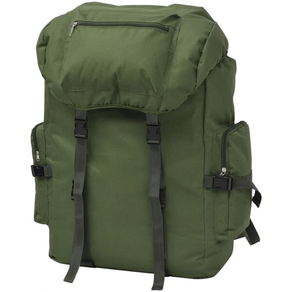 vidaXL Mochila estilo exército 65 L verde