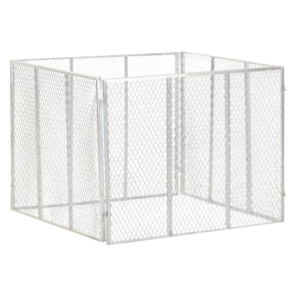 vidaXL Compostor de jardim 100x100x77 cm ferro galvanizado