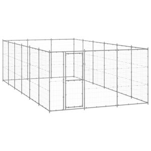 vidaXL Canil de exterior 21,78 m&sup2; a&ccedil;o galvanizado
