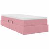 vidaXL Cama com arruma&ccedil;&atilde;o e colch&atilde;o Rosa 90 x 190 cm Veludo