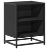 vidaXL Mesa de cabeceira 40x31x50cm derivados de madeira preto e metal