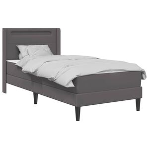 vidaXL Estrutura de cama com colch&atilde;o Cinzento 90 x 190 cm