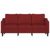 vidaXL Sof&aacute; de 3 lugares tecido 180 cm vermelho tinto