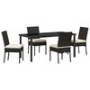 vidaXL Conjunto de Jantar para Jardim 5 unid. Preto A&ccedil;o revestido a p&oacute;
