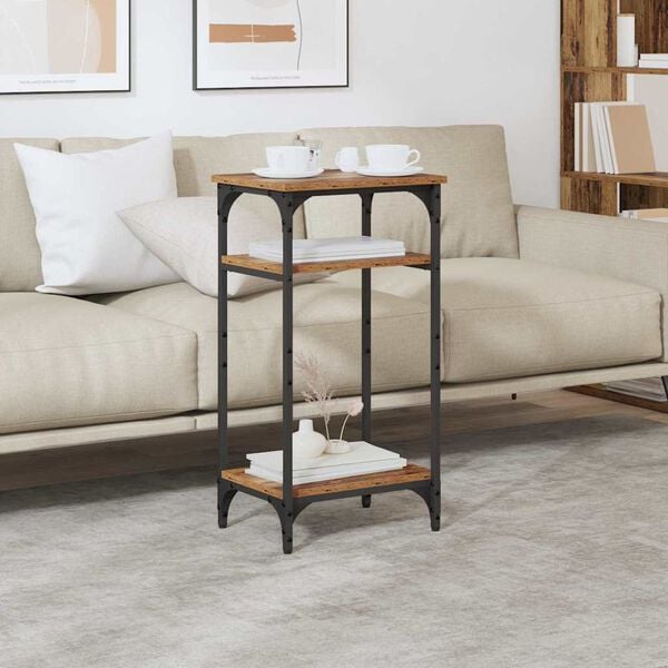 vidaXL Mesa Lateral Madeira Antiga 40 x 30 x 75 cm Madeira processada