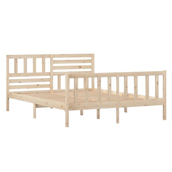 vidaXL Estrutura de cama pequena casal 120x190 cm pinho maciço