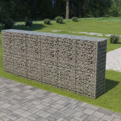 vidaXL Muro gabião com tampas aço galvanizado 300x50x150 cm