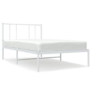 vidaXL Estrutura de cama com cabeceira 80x200 cm metal branco