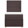 vidaXL Cama com molas/colch&atilde;o 100x200 cm tecido castanho-escuro