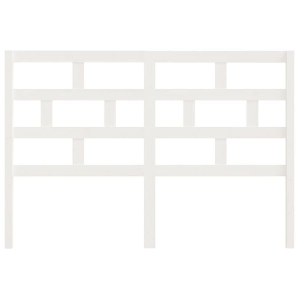 vidaXL Cabeceira de cama 146x4x100 cm pinho maci&ccedil;o branco