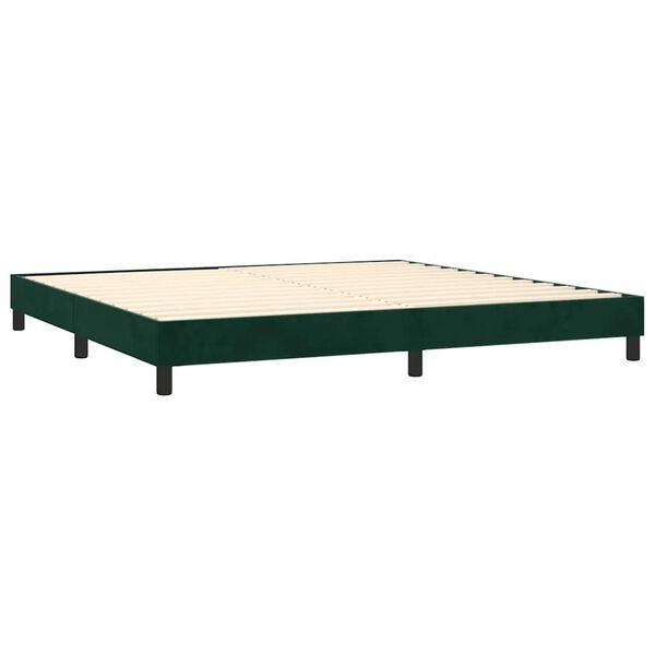 vidaXL Cama com molas/colch&atilde;o 200x200 cm veludo verde-escuro