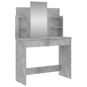 vidaXL Toucador com espelho 96x39x142 cm cinzento cimento