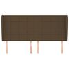 vidaXL Cabeceira cama c/ abas tecido 163x23x118/128 cm castanho-escuro