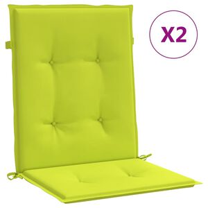 vidaXL Almofad&otilde;es lombares p/ cadeiras jardim 2pcs oxford verde brilh.