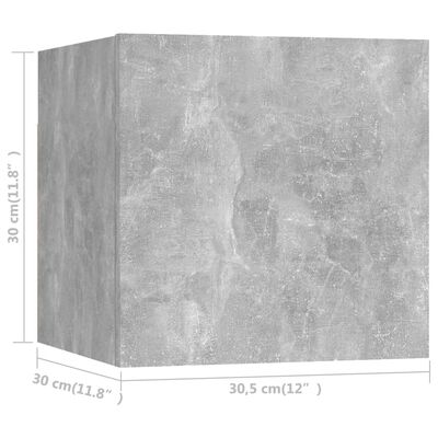 vidaXL Móvel de TV de parede 30,5x30x30 cm cinzento cimento