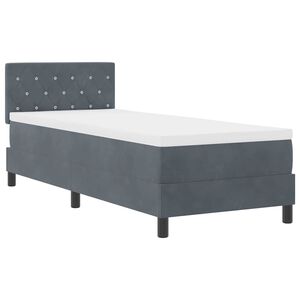 vidaXL Cama Box Spring LED Cinza Escuro 80 x 200 cm Veludo