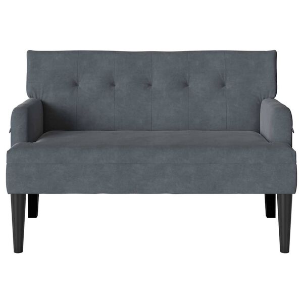 vidaXL Banco Chesterfield Cinza Escuro 112 x 65.5 x 75 cm Veludo
