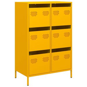 vidaXL M&oacute;vel alto 68x39x101,5 cm a&ccedil;o amarelo mostarda