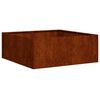vidaXL Floreira enferrujada 80x80x30 cm a&ccedil;o resistente