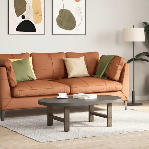 vidaXL P&eacute;s para mesa de centro em a&ccedil;o natural, 2 pe&ccedil;as, 50x(30-31) cm, a&ccedil;o