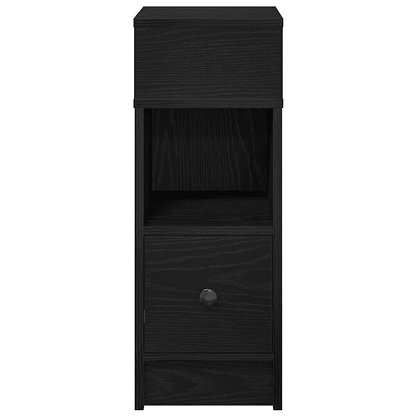 vidaXL Mesa de cabeceira com gaveta 25x31x66 cm preto