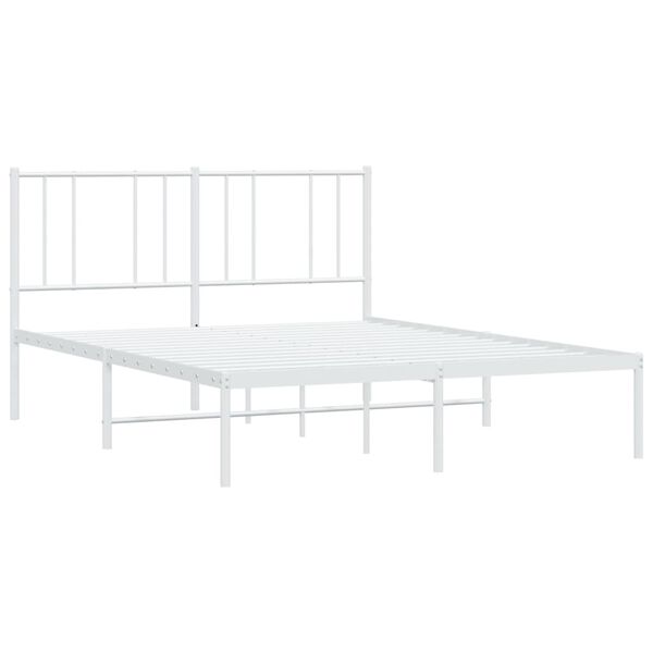 vidaXL Estrutura de cama com cabeceira 140x200 cm metal branco