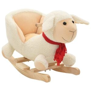 vidaXL Animal de baloi&ccedil;ar ovelha em pel&uacute;cia 60x32x50 cm branco