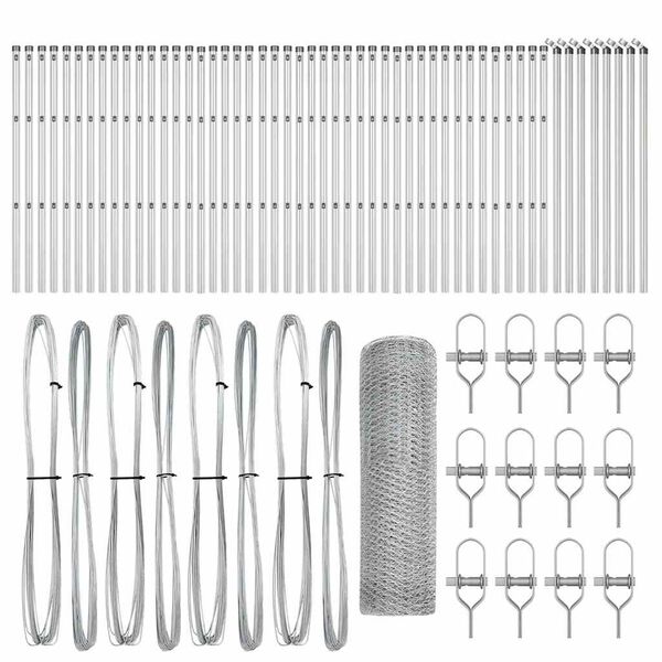 vidaXL Poste de Cerca Prateado 100 x 0,5 m (malha de 25 mm) A&ccedil;o