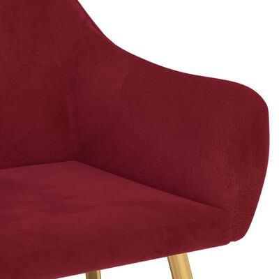 vidaXL Cadeiras de jantar 6 pcs veludo vermelho tinto