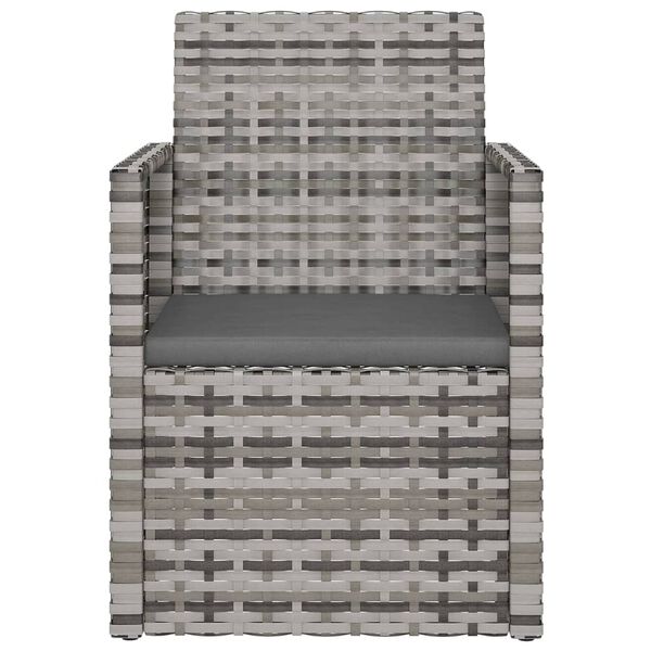 vidaXL 3 pcs conjunto lounge exterior c/ almofad&otilde;es vime PE cinzento