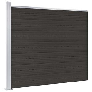 vidaXL Painel de cerca 175x146 cm WPC preto