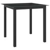 vidaXL Mesa de jardim em alum&iacute;nio e vidro 80x80x74 cm preto